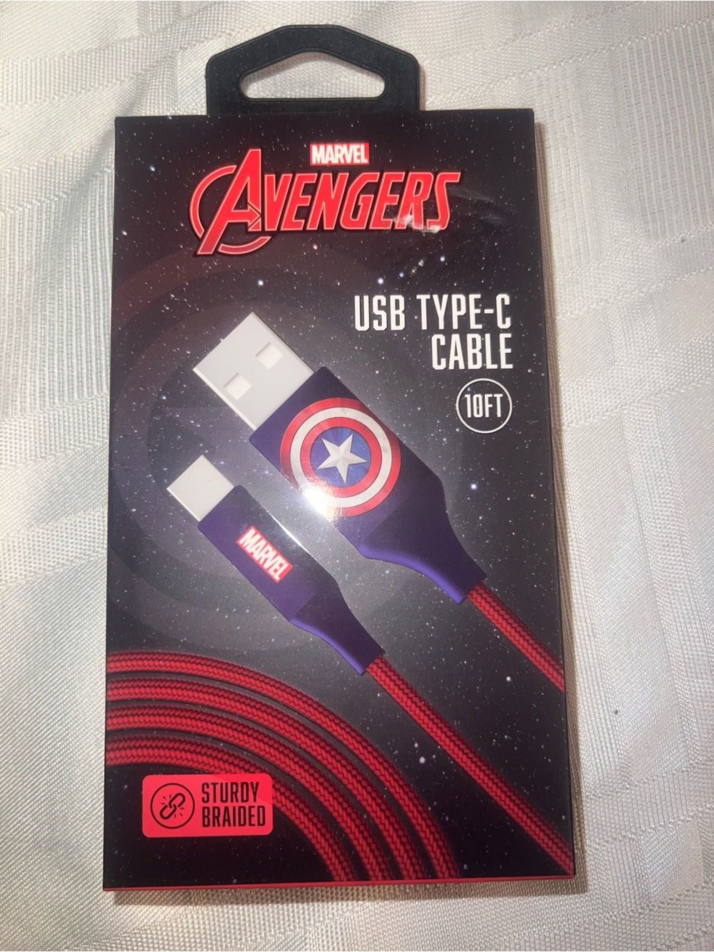 Avengers USB Type C phone charging cable- sealed new in box